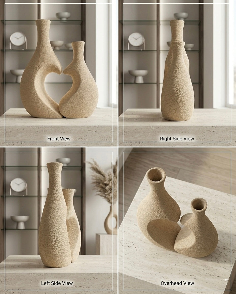 Eternal Harmony Couple Vase – Elegant Heart Design Home Décor