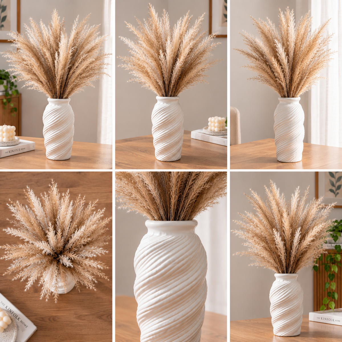 White Plastic Spiral Vase – Modern Nordic Decorative Flower Vase for Home, Living Room & Table Décor