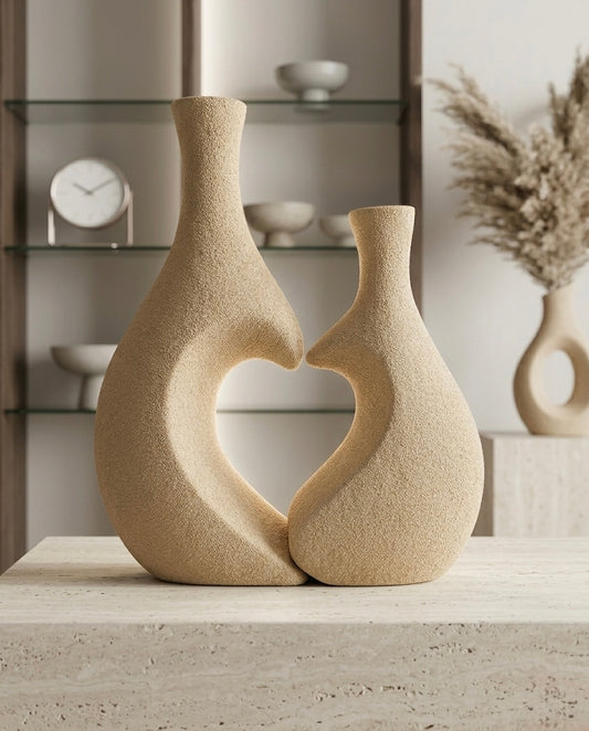 Eternal Harmony Couple Vase – Elegant Heart Design Home Décor