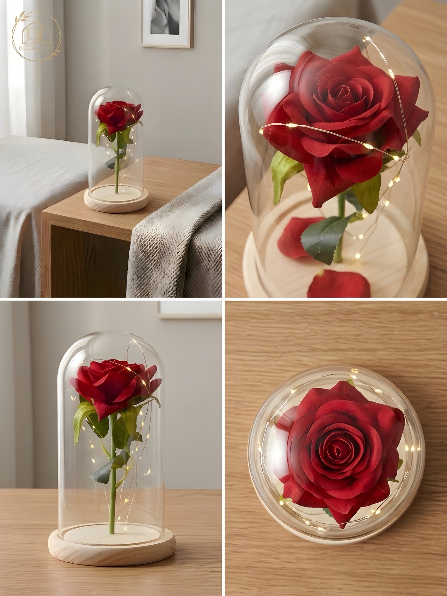 Enchanted Forever Rose in Glass Dome – Romantic LED Gift for Her | Eternal Love Keepsake