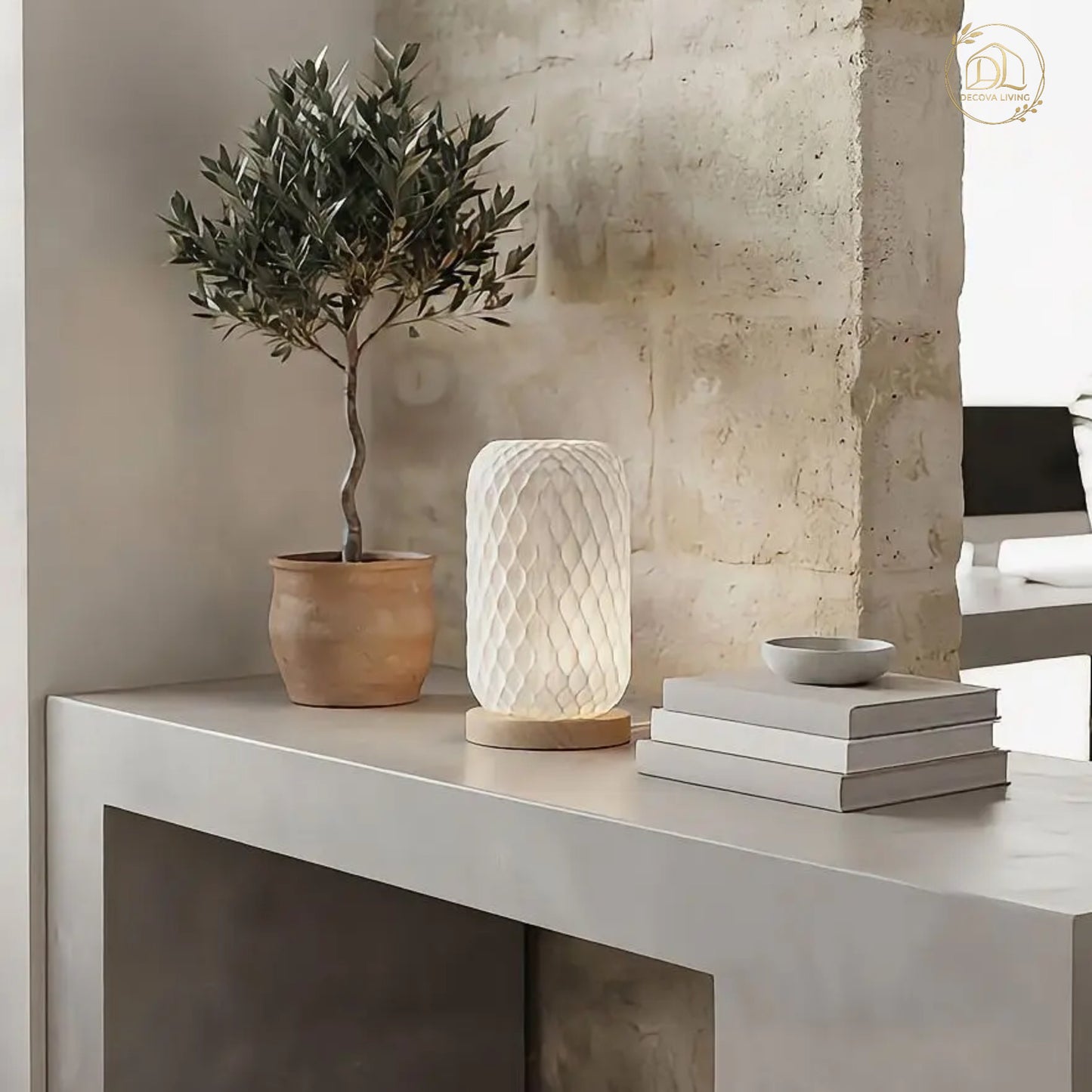Luxury Nordic Diamond Glow Table Lamp – Modern LED Bedside Ambient Light ✨