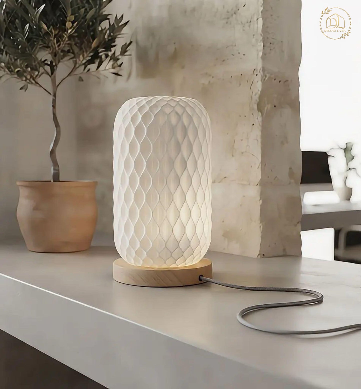 Luxury Nordic Diamond Glow Table Lamp – Modern LED Bedside Ambient Light ✨