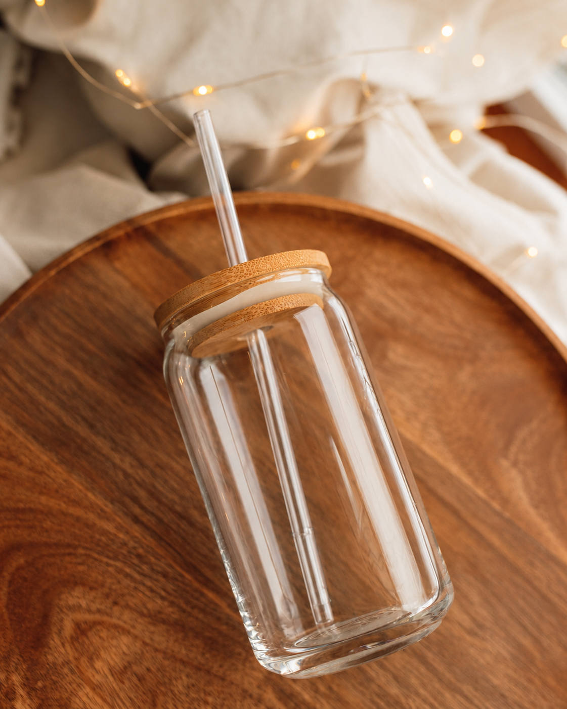 ✨ Clear Glass Coffee Tumbler with Bamboo Lid & Glass Straw ✨