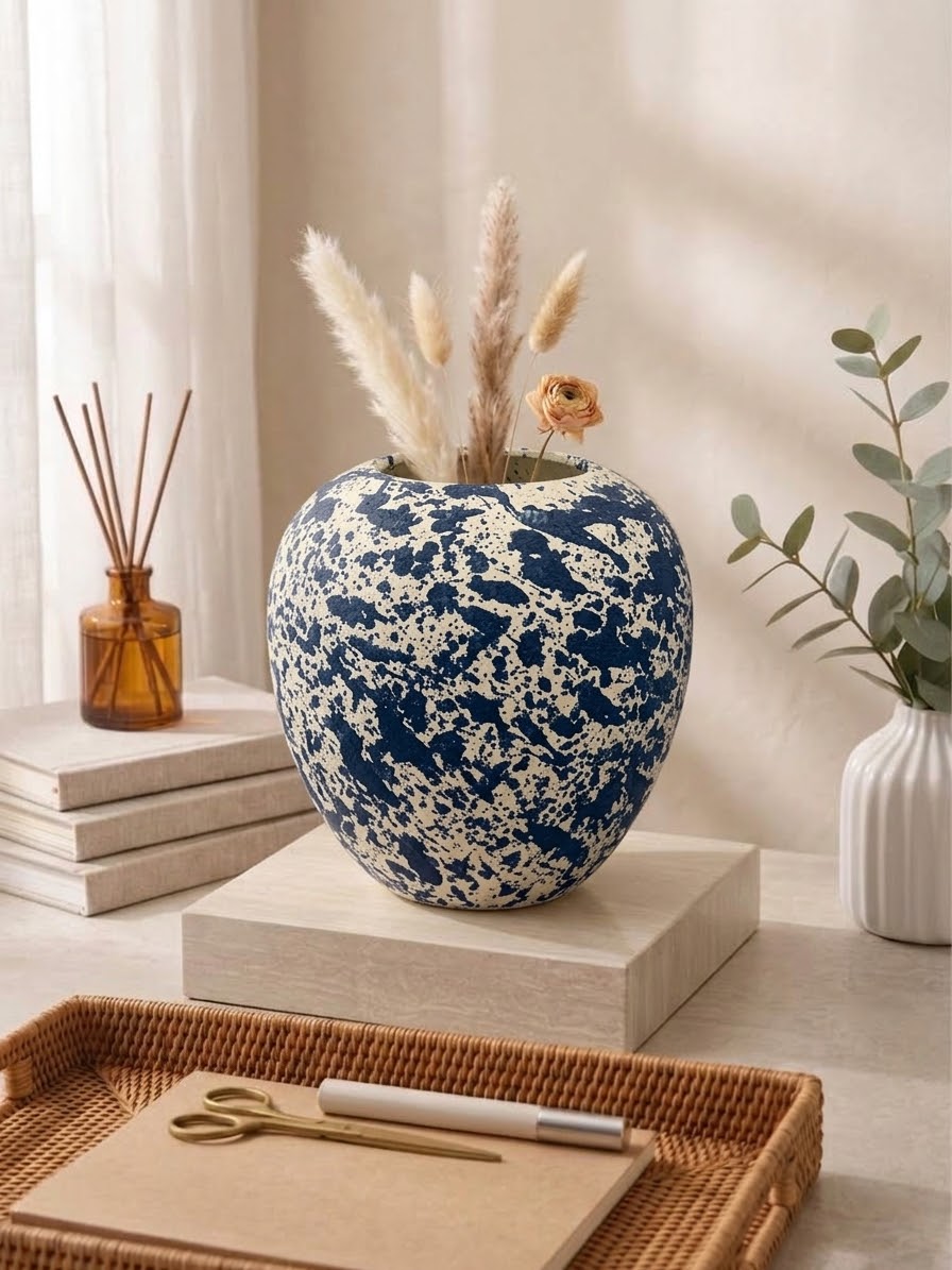 Speckled Fiber Decorative Vase | Modern Minimalist Vase