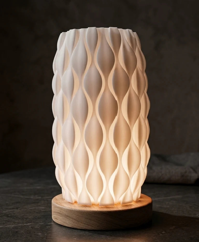 Modern Nordic Wave Table Lamp – Soft Ambient Bedside Night Light