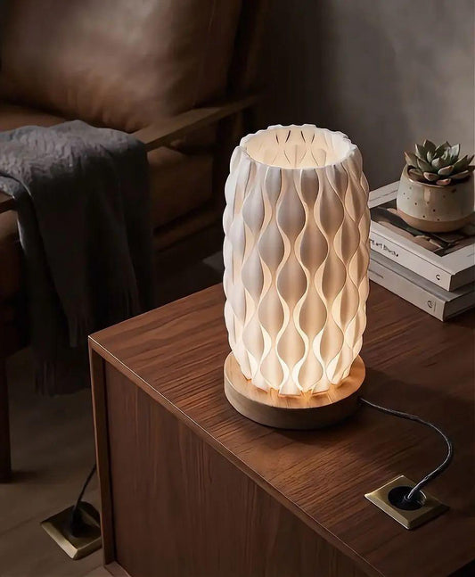 Modern Nordic Wave Table Lamp – Soft Ambient Bedside Night Light