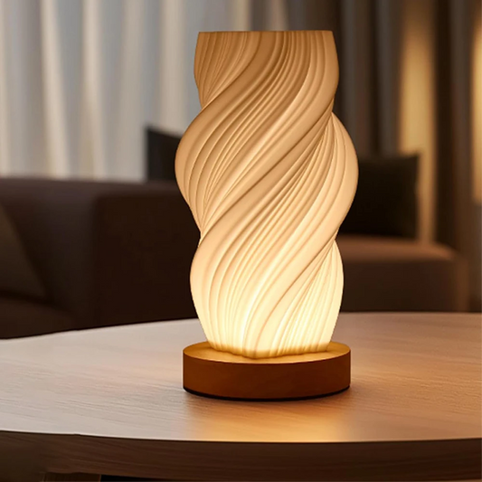 Modern Spiral Glow Table Lamp – Elegant LED Bedside Ambient Light ✨