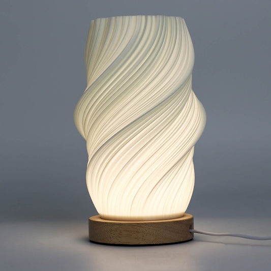 Premium Twisted Wave Table Lamp – Elegant Warm Night Light 💡