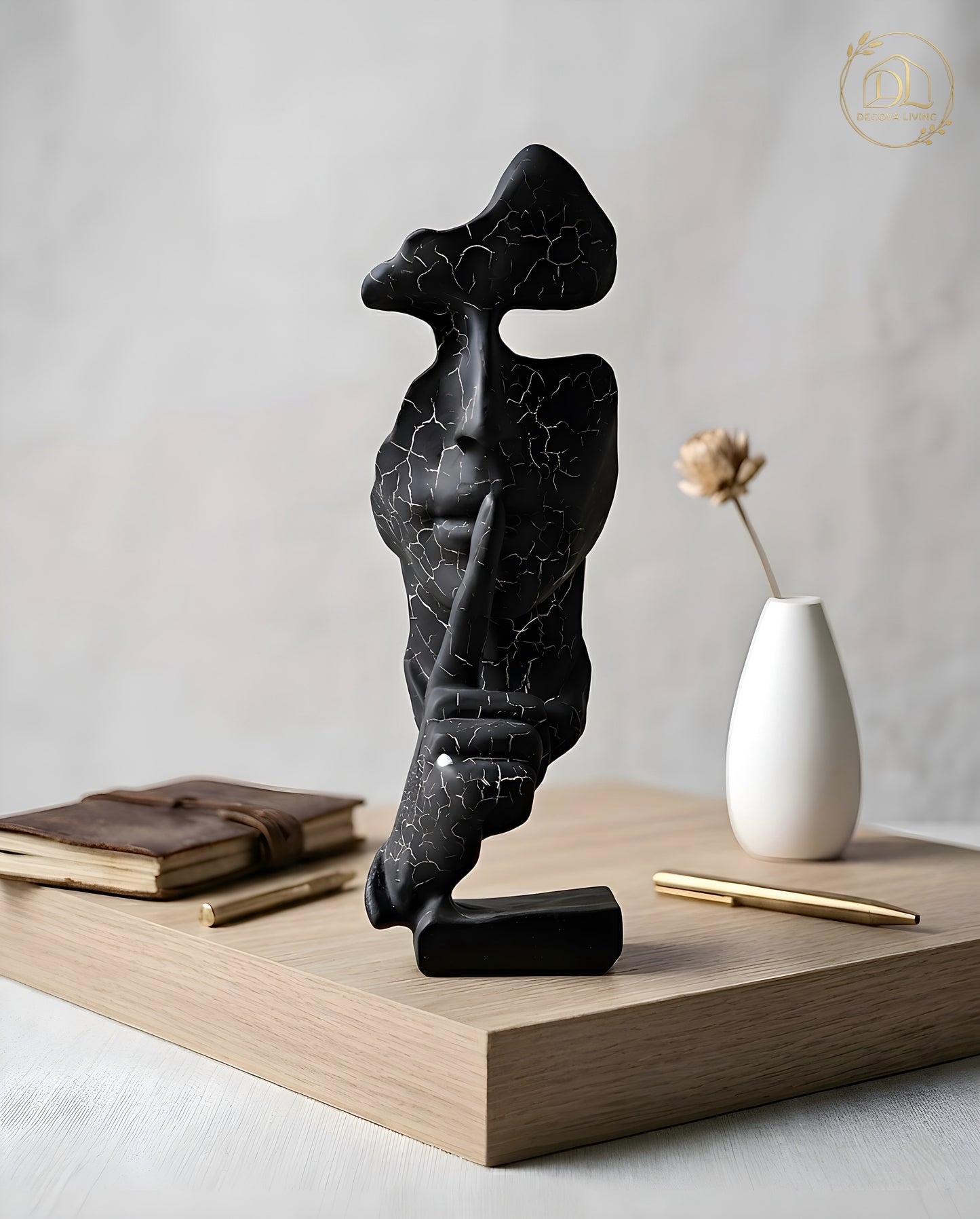 Abstract Thinker Sculpture – Modern Art Decor Statue for Home, Office & Desk