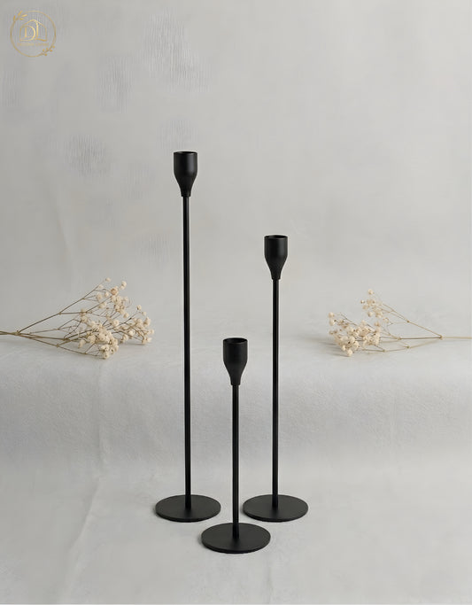 Gold Metal Candle Holder Set of 3 – Modern Decorative Table Centrepiece