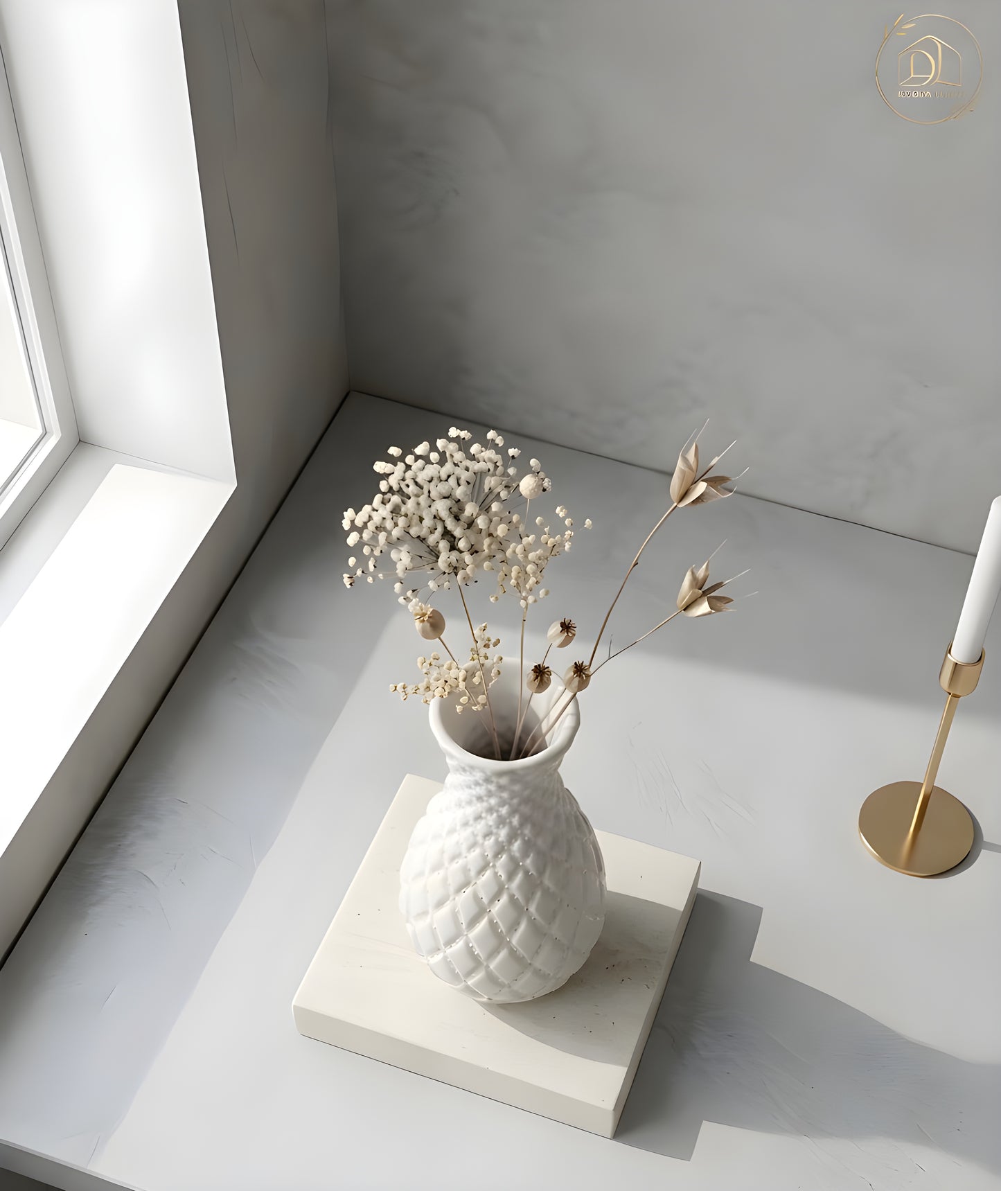 Ivory Elegance Textured Vase – Lightweight Minimalist Home Décor