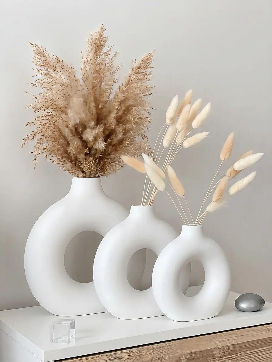Nordic Hollow Sculptural Vase Set (Set of 3)