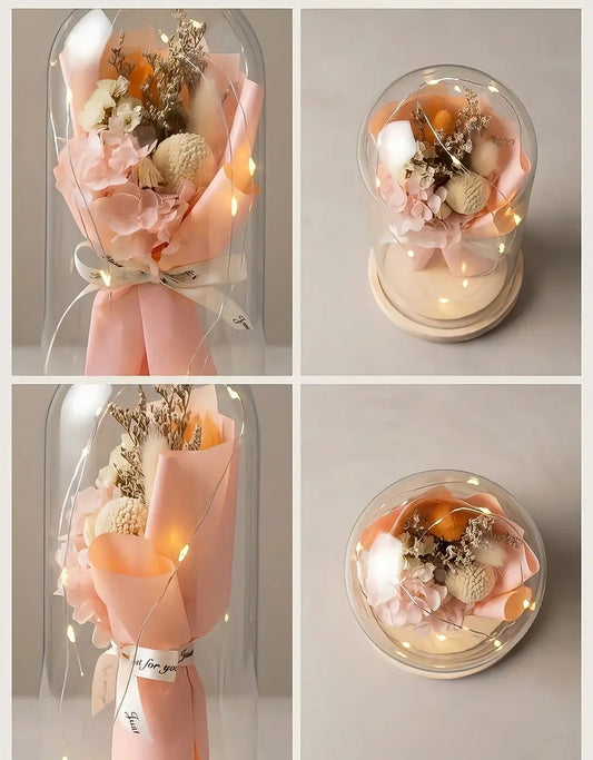 Blush Bloom Floral Dome Lamp – Elegant LED Bouquet Light for Home Décor & Gifts ✨