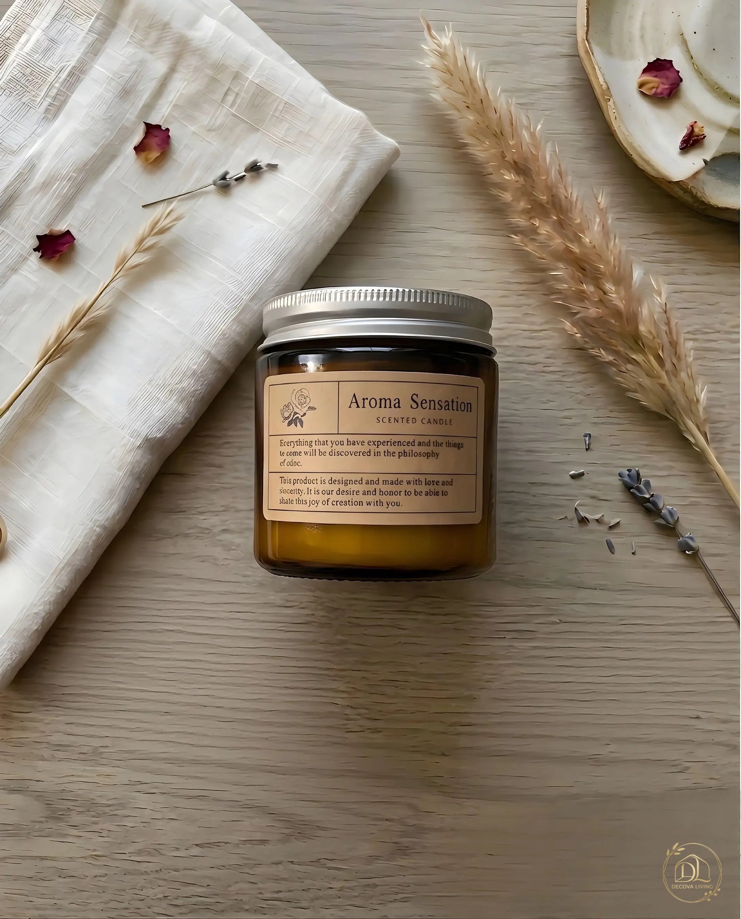 Midnight Aura Scented Candle – Luxury Aromatherapy Glass Jar with Golden Lid